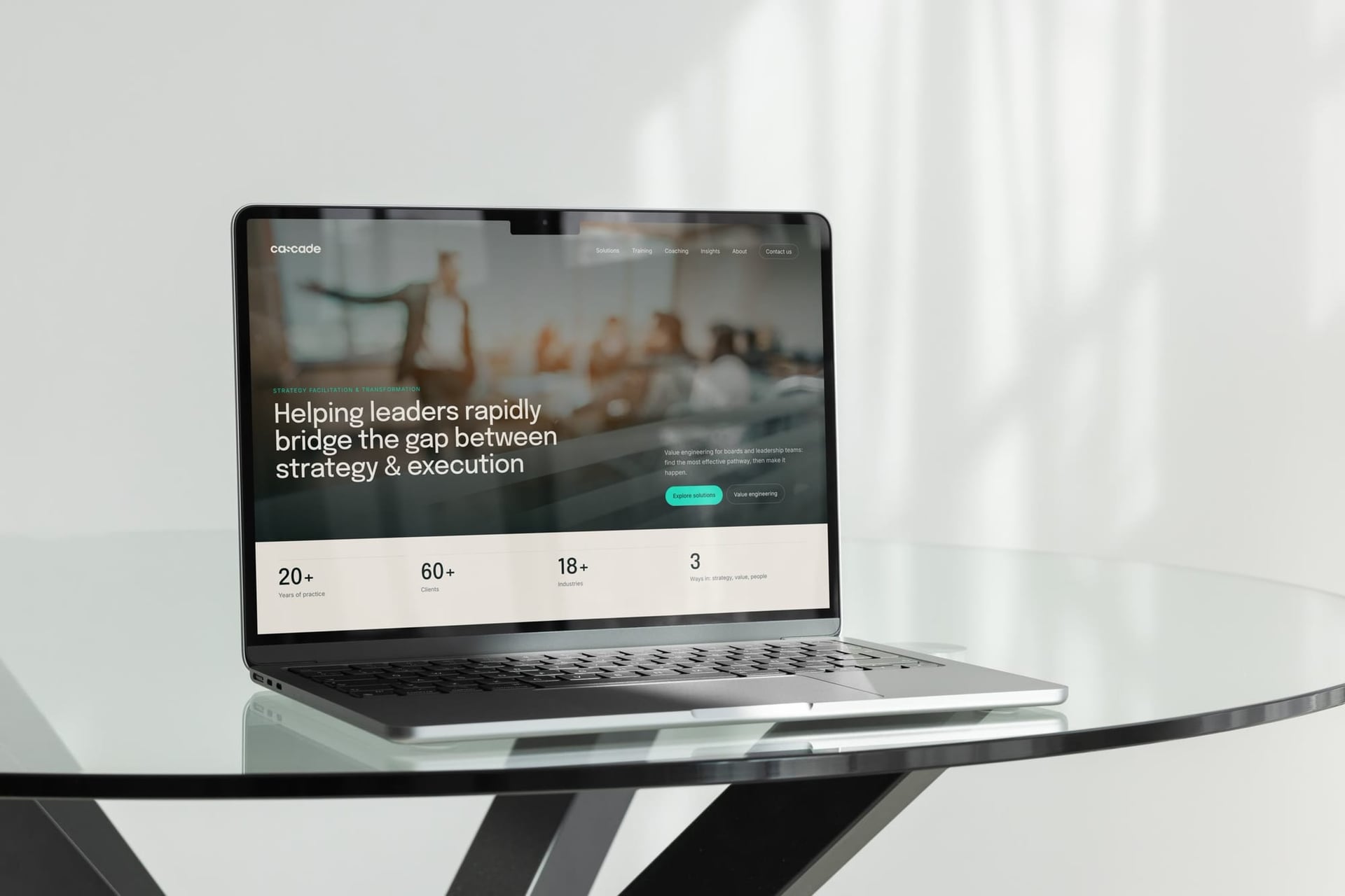 cascade.solutions on a desktop