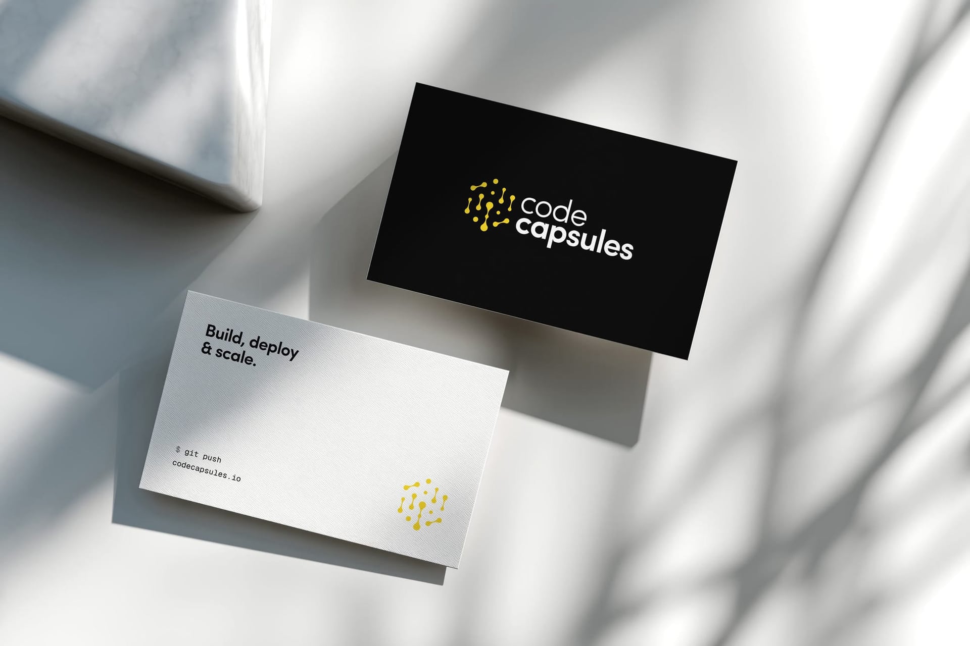 Smoky Black and warm white business cards