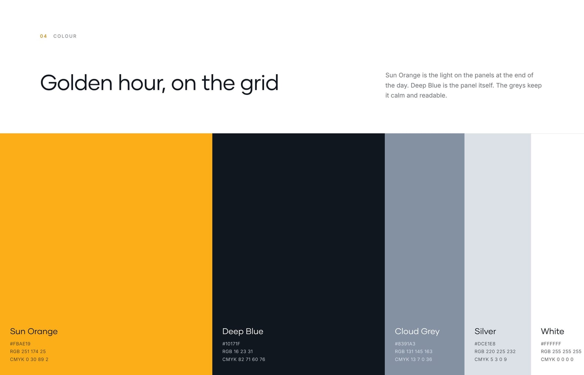 Decentral Energy colour palette