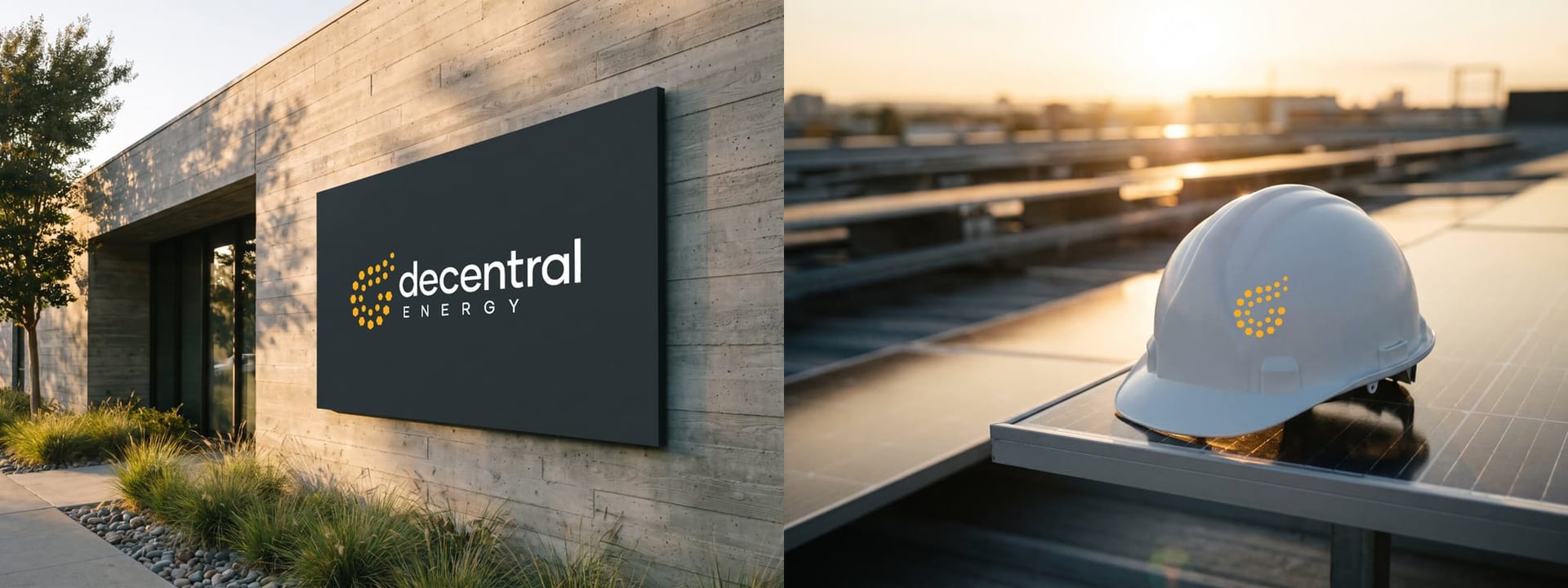 Site signage and a branded hard hat